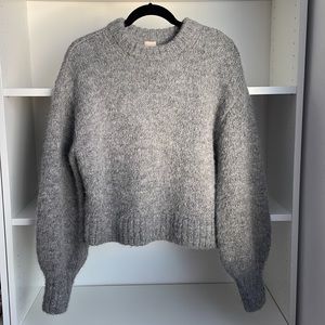 H&M wool/alpaca gray crew sweater women size XS